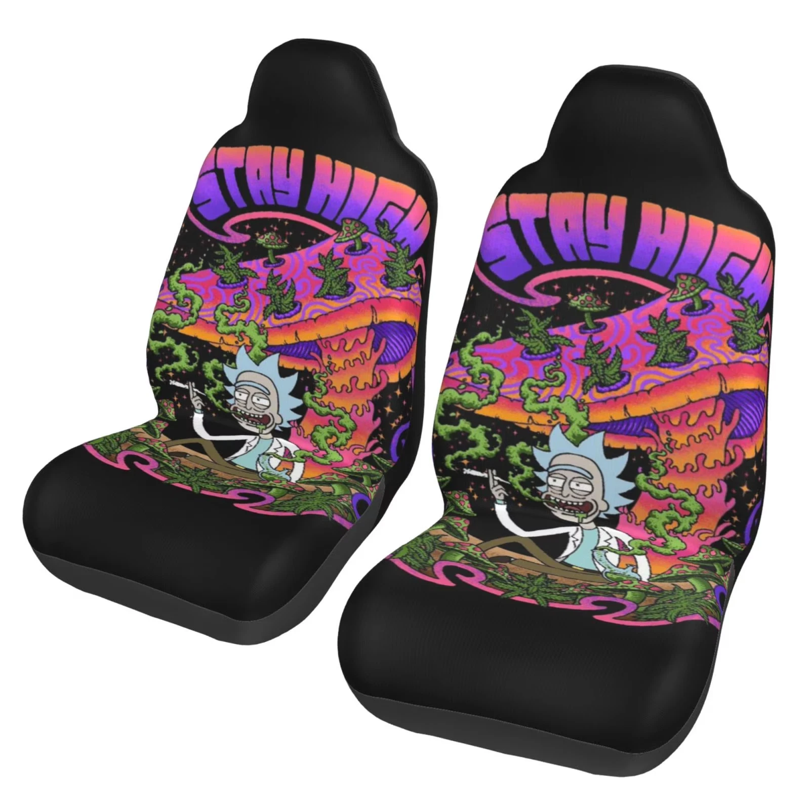 Rick And Rickandmorty Car Seat Covers 2 Pcs Seat Protector Cover Universal Front