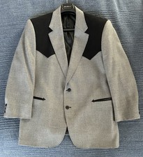CIRCLE S BLAZER Mens 48R Gray Western JACKET Arrow Pocket SILK WOOL Cashmer NWOT
