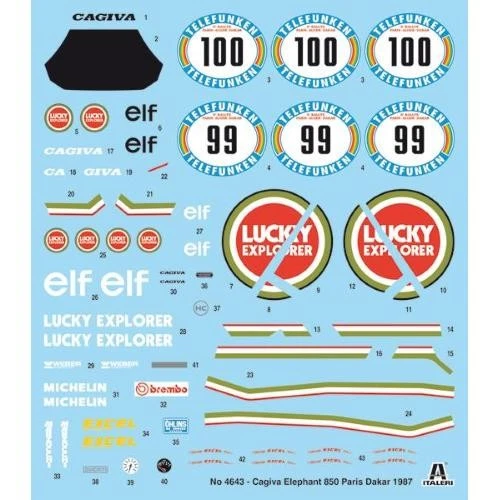 1:9 Italeri Cagiva Elephant 850 Paris-Dakar 1987 Moto Bike Kit IT4643 Modellino - Immagine 3 di 4