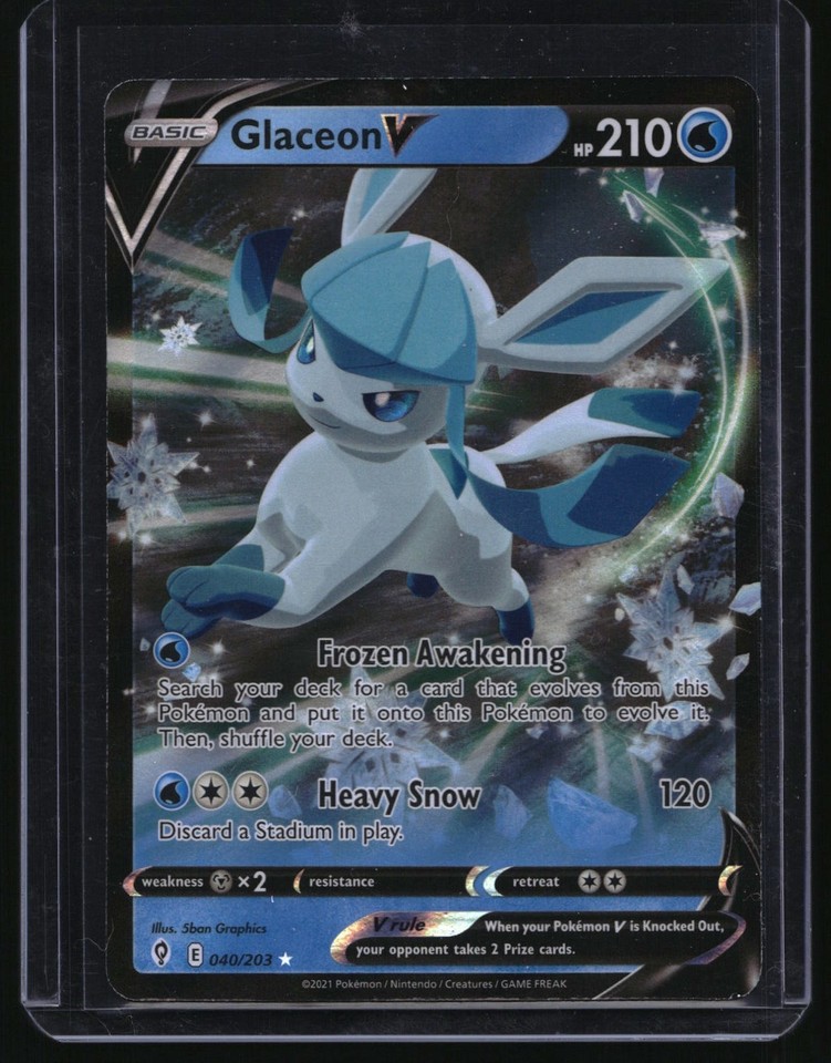 2021 Glaceon V Evolving Skies Ultra Rare Holo Pokemon Glaceon V 040/203 Evolving Skies Ultra Rare Holo Pokemon