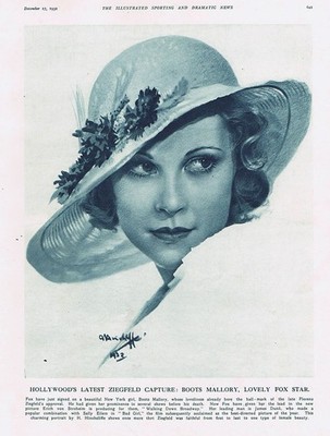 BOOTS MALLORY Filmschauspielerin - Vintage Print 1932
