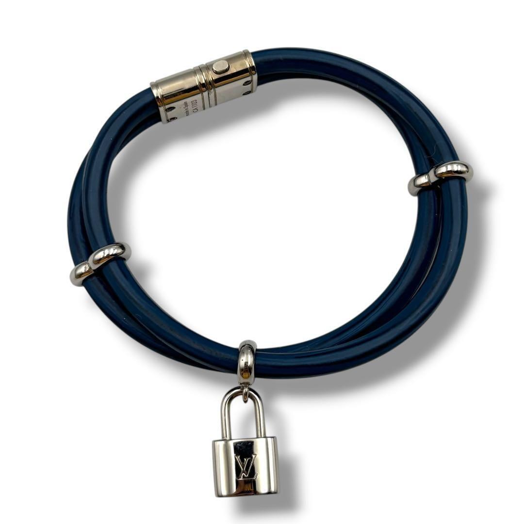 Louis Vuitton Bracelet Epi Bracelet Keep It Twice Padlock Blue image 3