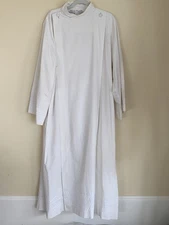 Slabbinck Clergy Front Wrap ALB Made Belgium 57”L 41” Chest Embroidered Sleeves