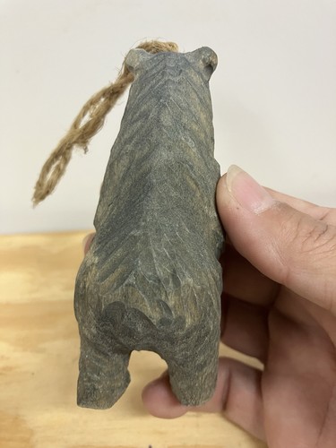 Handgeschnitzter Holzbär 4 Zoll groß - grau - Bild 5 von 9