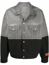 Heron Preston Mens Colorblock Jean Jacket Gra...