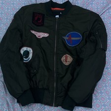 American Stitch Mens XL Green Bomber Jacket L...