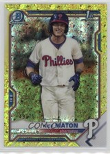 2021 Bowman Chrome Prospects Yellow Mini-Diamond Refractor 49/75 Nick Maton 0a6