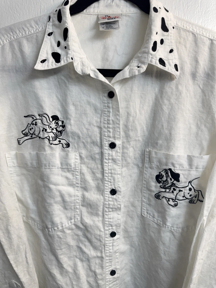 Disney 101 Dalmatians Long Sleeve Button Down Shirt Size XL Vintage - Image 2 of 4