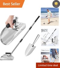 Durable Stainless Steel Sand Scoop with Non-Slip Grip for Gold Panning and More