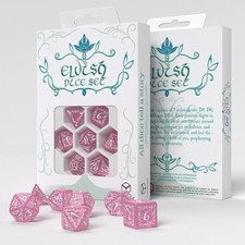Elvish Dice Set | Shimmering Pink & White Dice Set | Dungeons and Dragons Würfel