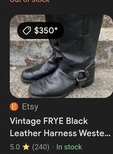 Frye Vintage Leather Boots with Buckle Black, Size 6B