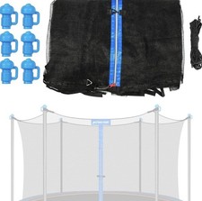 Trampoline Enclosure Net with Pole Cap Replacement for 6 Straight Poles 12  