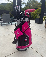 U.S. Kids Golf Ultralight WT-20 Right-Hand 4 Club Set Graphite Pink/Black Bag
