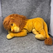 Vtg 90s Disney Mattel Lion King Large 24" Simba Plush Rare Laying USA Stuffed