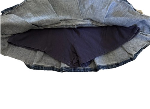 Arizona Pletted Denim Jean Skirt Girls with Shorts Size 16 Slim 26” Waist - Picture 3 of 4