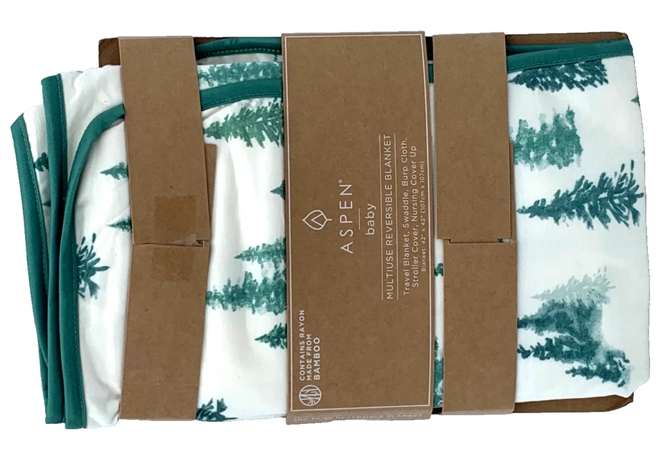 Manta reversible Aspen Baby Pine Trees 42"x42" manta multiusos nueva Foto 4 de 4