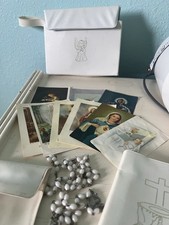 Vintage First Communion Keepsake Lot — Pink Vinyl Case, Prayer Book, Scapular, Veil — listing 5
