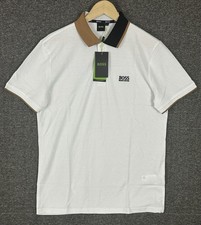 Hugo Boss Penrose 24 Polo Shirt Men L White Colorblock Pique NWT