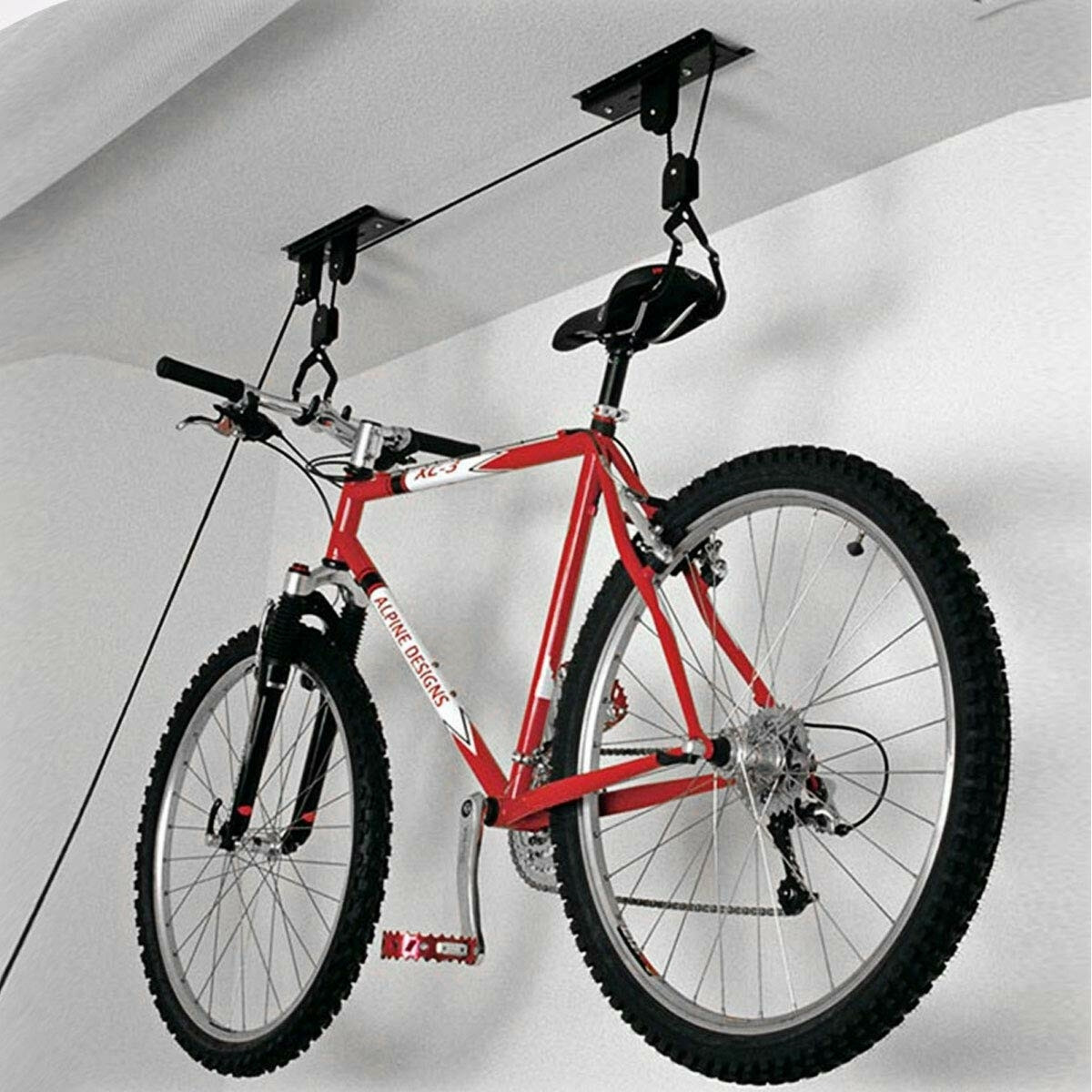 Bicycle Lift Pulley System Rack Ceiling Mounted Hoist Storage