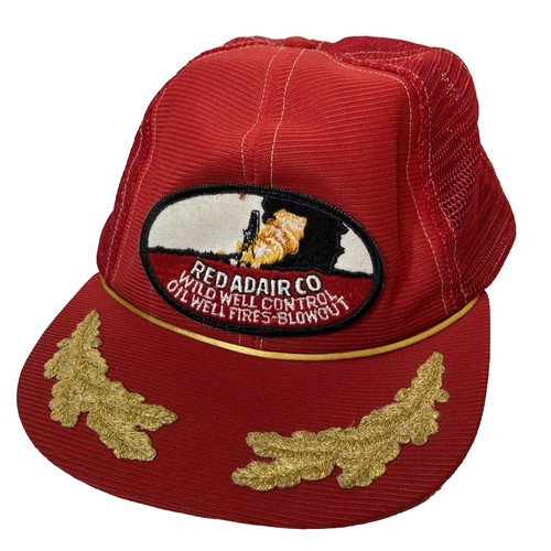 Vtg Red Adair Co. Trucker Hat Wings Oilfield Wild Well Control Snapback Cap