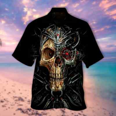 Lasfour Mechanic Skull Hawaiian Shirt Men Women All Size