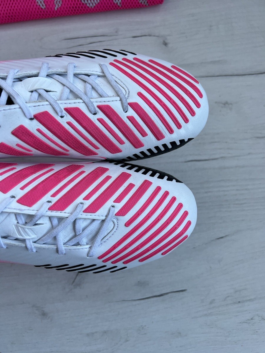 Adidas Mens Rare Predator LZ Elite White Pink Soccer Cleats Boots
