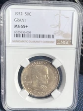 1922 GRANT SILVER COMMEMORATIVE Half Dollar NGC MS 65+ Great Color.. Stunner