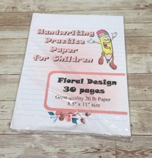 Floral Design - Handwriting Practice Paper For Children - 30 Sheets