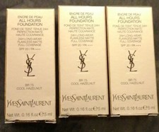 YSL  All Hours Foundation Flawless Matte Cool 3x 5ml Samples BR75 Cool Hazelnut