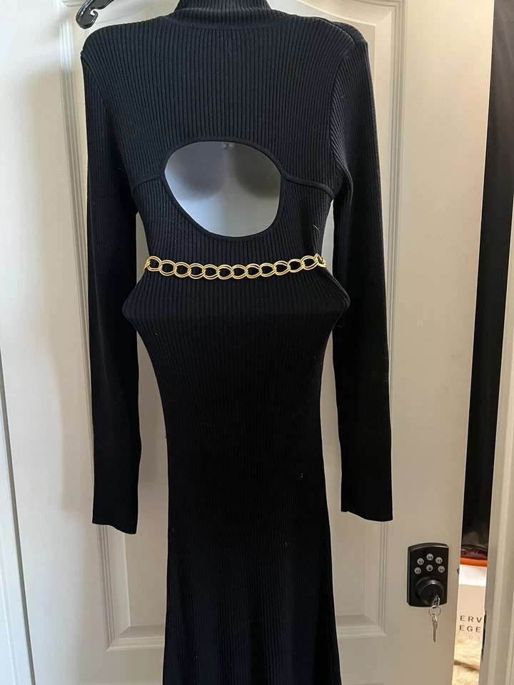Marciano свитер платье водолазка черный размер XS с ремнем - Изображение 3 из 4