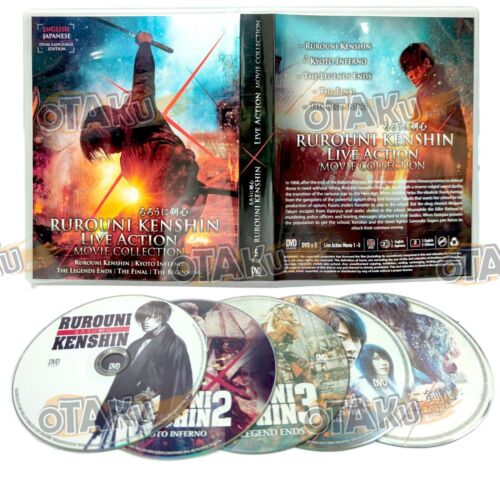 RUROUNI KENSHIN LIVE ACTION MOVIE COLLECTION 5 IN 1 - DVD (ENG DUB) SHIP FROM US - Afbeelding 1 van 7