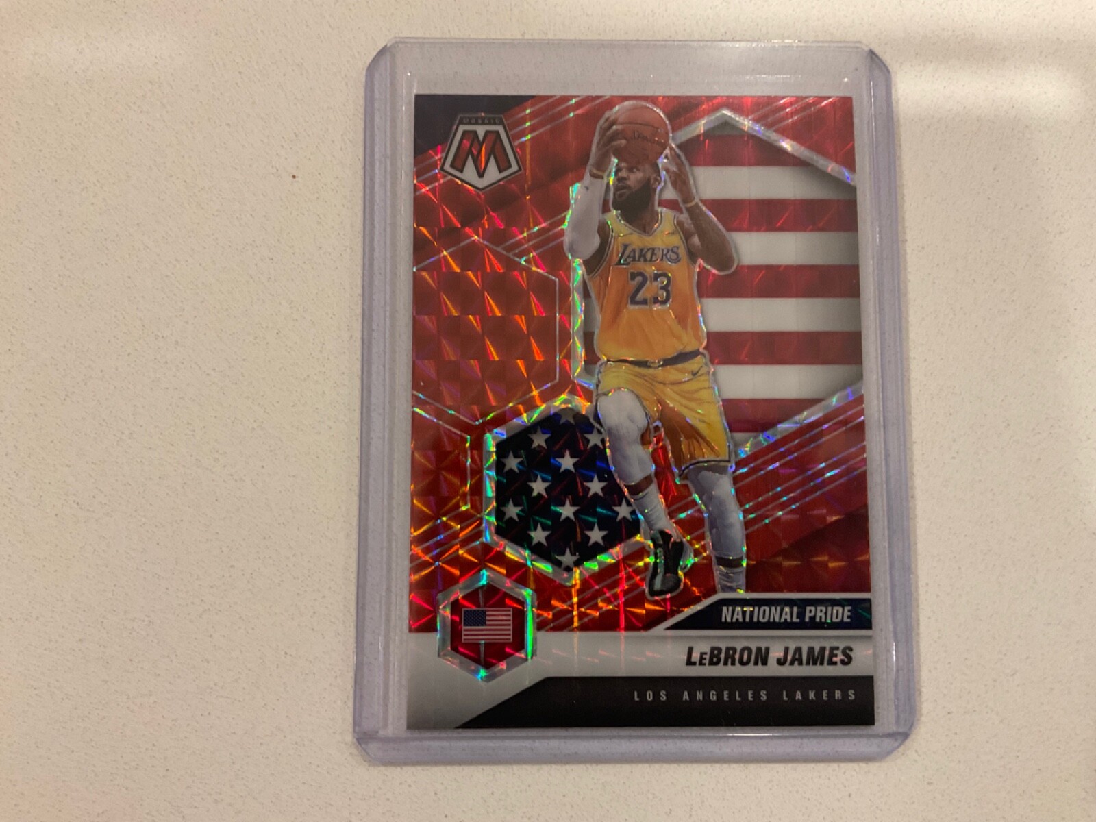 2020-21 Panini Mosaic Basketball Lebron James Red Prizm National Pride Sp