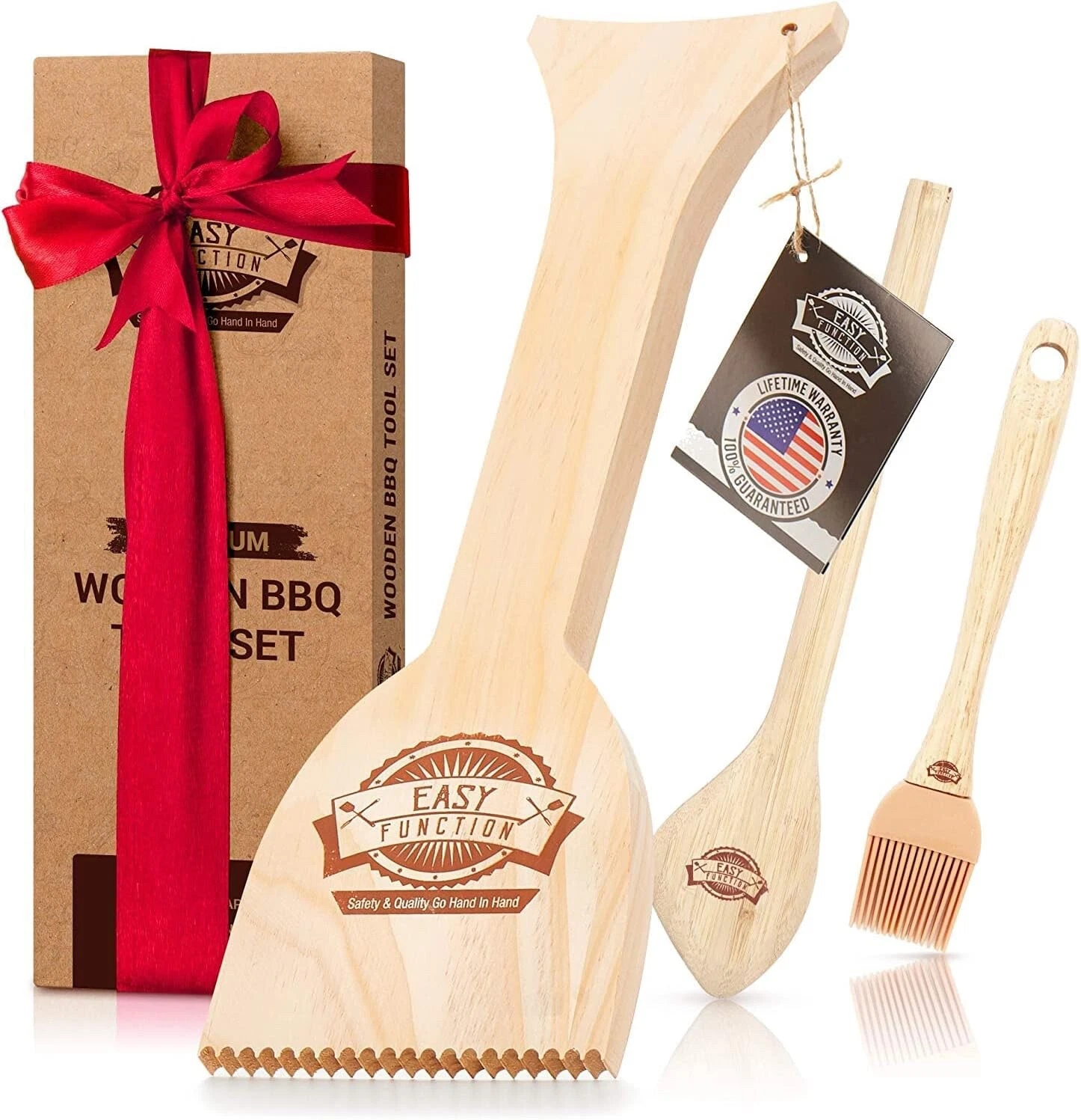 Wood Grill BBQ Scraper Set -Grill Brush Cleaner Alternative - 3 Items