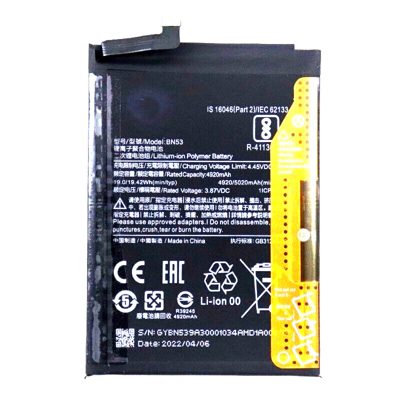 BATTERIA BN53 PER XIAOMI REDMI NOTE 9 PRO M2003J6B2G 5020 mAh PARI A ORIGINALE
