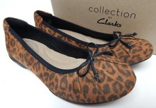 Clarks Sara Aster Size US 8 M EU 39 Women's Suede Ballet Flat Shoes Leopard