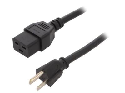 6009.5195 Kabel IEC C19 weiblichNEMA 5-15 (B) Stecker 25m schwarz SCHURTER