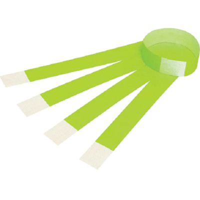 NEW 100x Rexel Tyvek Wristbands With Serial Number Fluoro Green Wrist Band