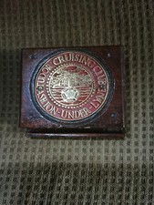 Vintage Brass Plaque Paperweight Pen Rest Tudor Cruising Club Ashton Under Lyne!