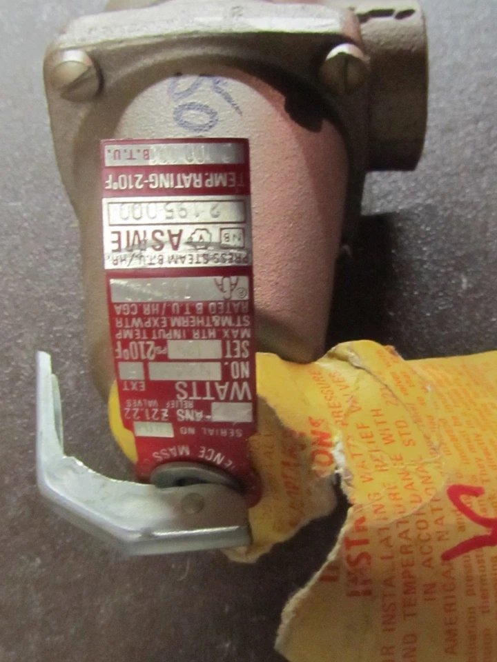 Watts N241X-5 Automatic Reseating Temperature Pressure Relief Valve 125 psi  - Image 3 of 4