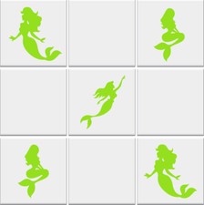 Bathroom Tile Stickers MERMAID Nautical Vinyl Wall Decals Transfers *3 DESIGNS*