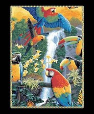 Tropical Toucan 35" Panel 100 Cotton Fabric Sold by The Panel