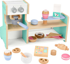 Fisher-Price Coffee Shop  Toy Register 20-Pieces Wooden Food Playset New Toy
