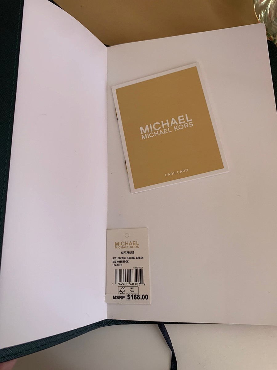 MICHAEL KORS MEDIUM LEATHER RACE GREEN JOURNAL NOTEBOOK-$128+ | eBay