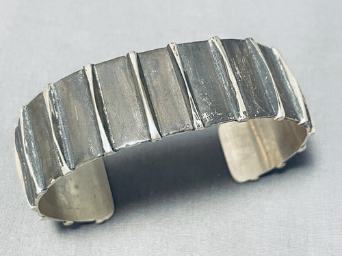 IMPORTANT VINTAGE YELLOWHORSE HAND TOOLED STERLING SILVER BRACELET