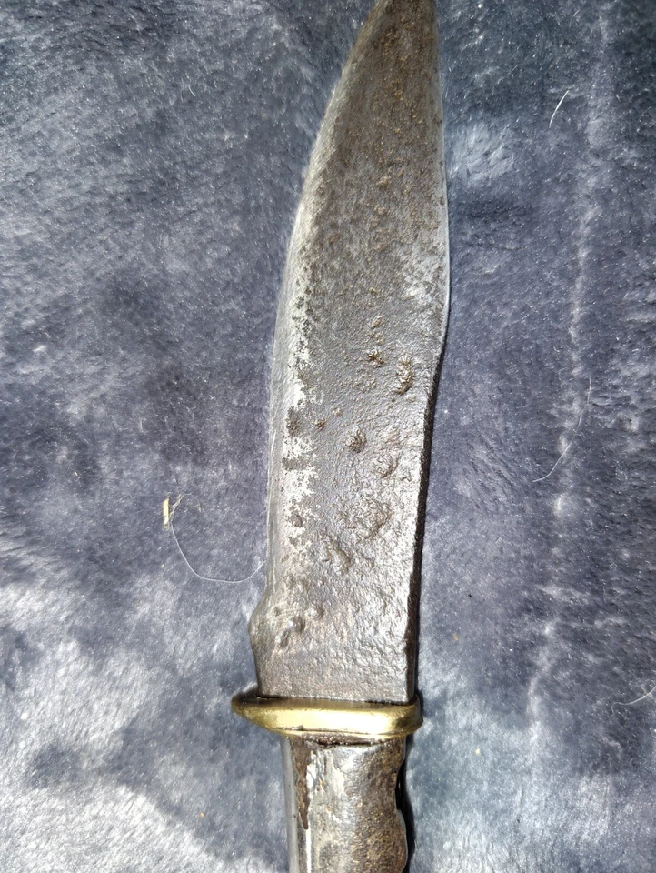Cuchillo de agarre de cuero apilado de hoja fija Gladstone vintage MARBLES ~ 5" de largo Foto 4 de 4