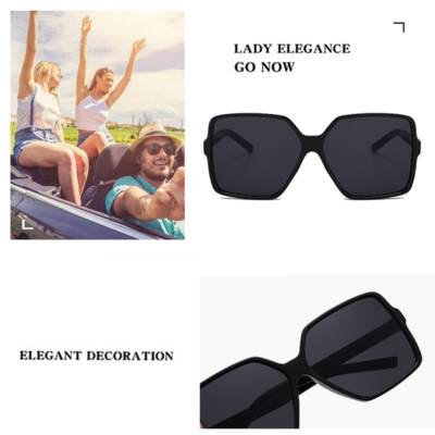 OVERSIZED Sunglasses Women Lady Cat Eye Aviator Flat Top  display picture 3
