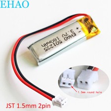 3.7V 180mAh LiPo Rechargeable Battery JST 1.5mm 2Pin Plug F GPS Bluetooth 501235