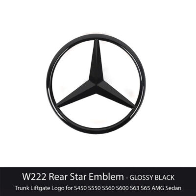 For Mercedes Benz Rear Boot Trunk Star Badge S Class W222 Black Emblem 2014-20