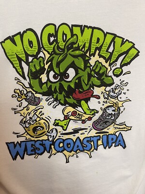 El Segundo Brewing Co No Comply West Coast IPA T-Shirt Adult Small White