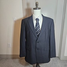 Brooks Brothers 346 42R Wool Suit Blazer Jacket Sport Coat Men Gray Pinstriped